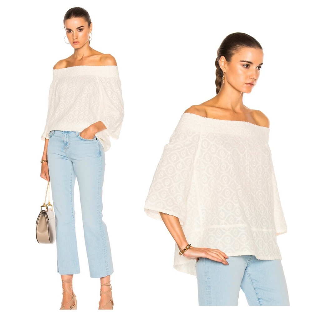 35. CURRENT/ELLIOTT Off Shoulder Embroidered Top